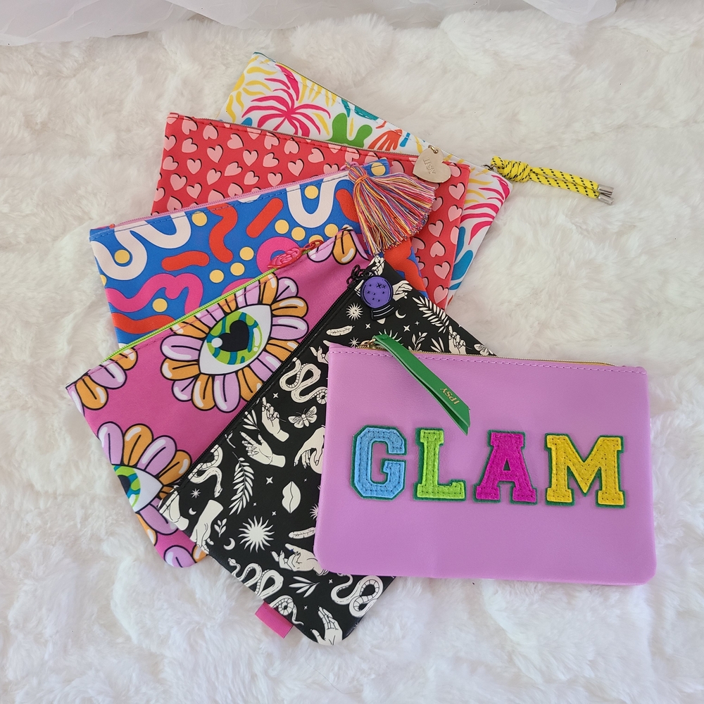Ipsy Cosmetic Bag Bundle – Mixed Styles & Colors – Set of 6 Bags